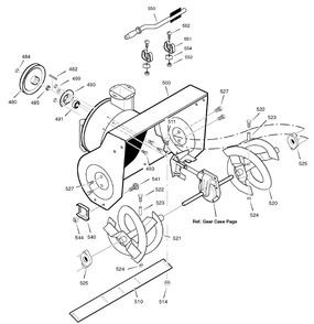 Auger Housing Diagram and Parts List for 6291590X110 (18-2847-88 SN1129)(2007) Briggs and Stratton Snow Blower